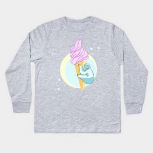 sloth and ice cream Kids Long Sleeve T-Shirt